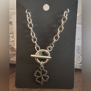 Silver Clover Pendant Necklace